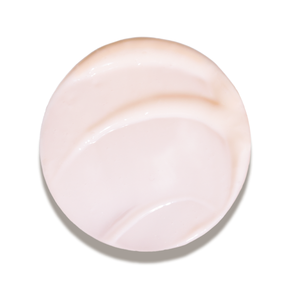 Drop of lightweight cream with very pale pink coloring
